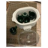 Rival Crockpot with 5 Longaberger coffee mugs