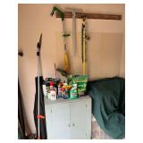 Electric weedeater, light bulb changer, potting soil, glass cleaner