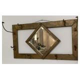 Framed mirror and coat rack