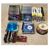 New CR-R discs, RCA VHS tapes, cassette tapes, etc.