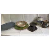 Pottery pieces, most artist signed