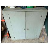 Wooden cabinet and contents, 30" W x 18" D x 33" T