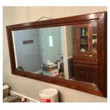 Vintage wall mirror with wooden frame