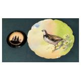 Vintage reverse painted silhouette in 4 1/2" frame