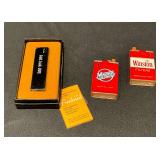 Pair of Winston Filter lighters, Firebird lighter in box
