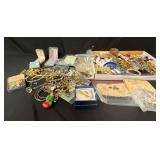 Costume jewelry, picture frame, necklaces, earrings, pins, bracelets, etc.