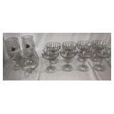 8 wineglasses, small chips on base