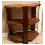 Wooden 3-tier shelf, 19" x 9" x 20" T