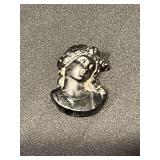 Victorian era mourning brooch, 1 1/2" T