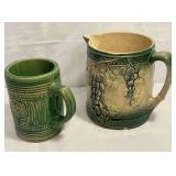 Green stein and pitcher