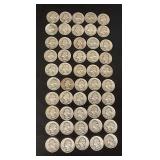 50 Washington silver quarters