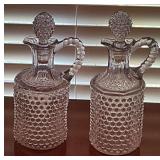 Glass hobnail decanters