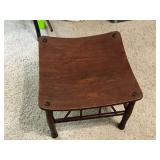 Wooden stool, curved top