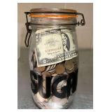 Jar of spending coins