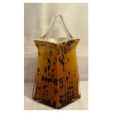 Art glass purse vase