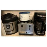 Black & Decker coffee maker, Instapot, Toastmaster 4-slice toaster and mini crock pot