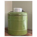 Crock lined water jug, metal outside, some dings