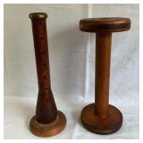 Pair of wooden spools