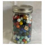 Quart jar of marbles