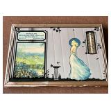 Marceline Refrigeration Co. reverse painted thermometer and calendar 1951