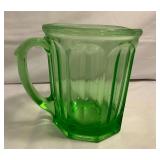 Green Depression Glass pitcher