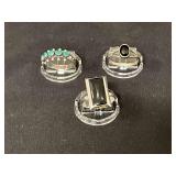 Sterling and 925 rings, size 6 1/2, 8 and 8 1/2