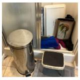 Trash can, Cosco stool, nebulizer