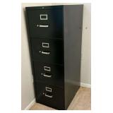 Hon 4-drawer legal size filing cabinet with office supplies