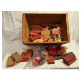 Wooden blocks and building blocks