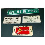 Metal signs, Beale St., Moberly, MO., Randolph County Saddle Club