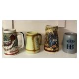 Miller, Budweiser and other steins