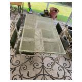 Glass top patio table 50 1/2" x 30" x 30" T