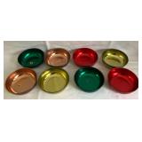 8 colored aluminum cereal bowls