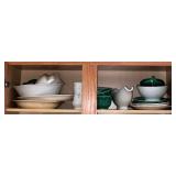 Hall gravy boat, USA cups and saucers, platters, plates, etc.