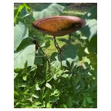 Metal bird bath