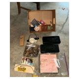 Cash boxes, print blocks, Stamper Feed hat, assorted advertising items