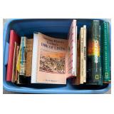 Assorted books in tote