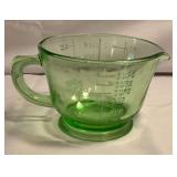 2-cup Green Depression Glass measuring cup