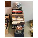 Civil War books, VHS tapes and mug