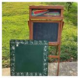 Vintage school easel and chalkboard
