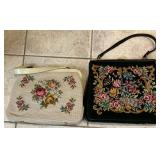 Pair of needlepoint hand bags