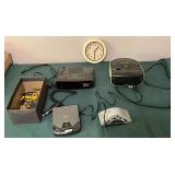 Clock radios, wall clock, dream machine,
