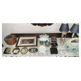 Dresser boxes, frames, dresser lamps, decorative items, etc.