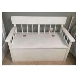 Wooden bench toy box, 41" x 24" x 28" T.