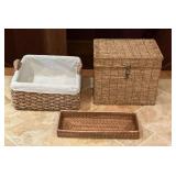 Woven baskets, up to 13" T.