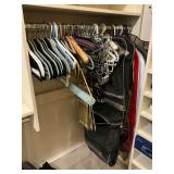 Garment bags and hangers.
