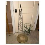 Trellis 48" T, plant rolling cart, wire fence section