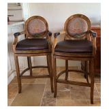 Pair of swivel bar stools