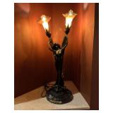 "Dragonfly Girl" by Bossin lamp on marble base