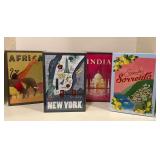 4 NIB photo storage boxes, acid free, travel themed